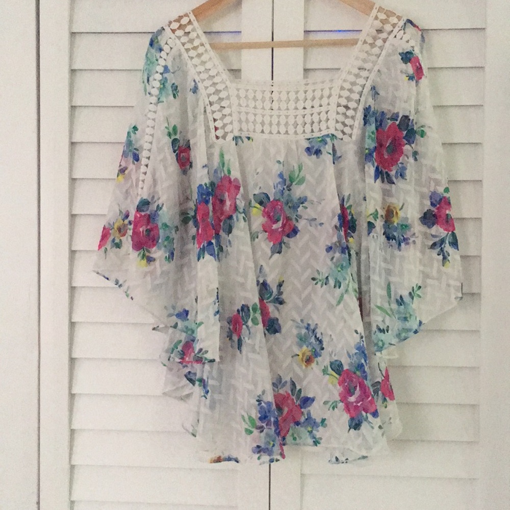 Anthro Flowy Floral Blouse